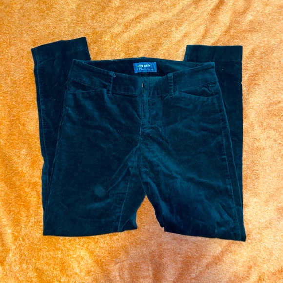 Old navy teal velvet cropped pant - Picture 1 of 4